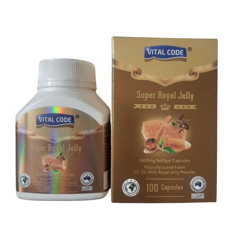 Viên uống sữa ong chúa Vital Code Super Royal Jelly 1600mg 100 viên